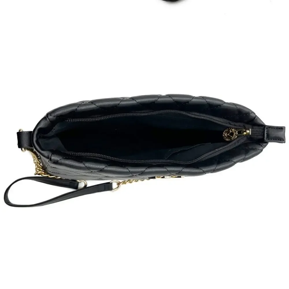 Valentino Orlandi Black Quilted Chain Shoulder Bag